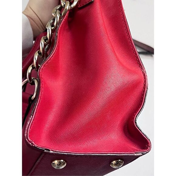 Michael Kors lipstick red and gold oversized purse - Picture 5 of 10